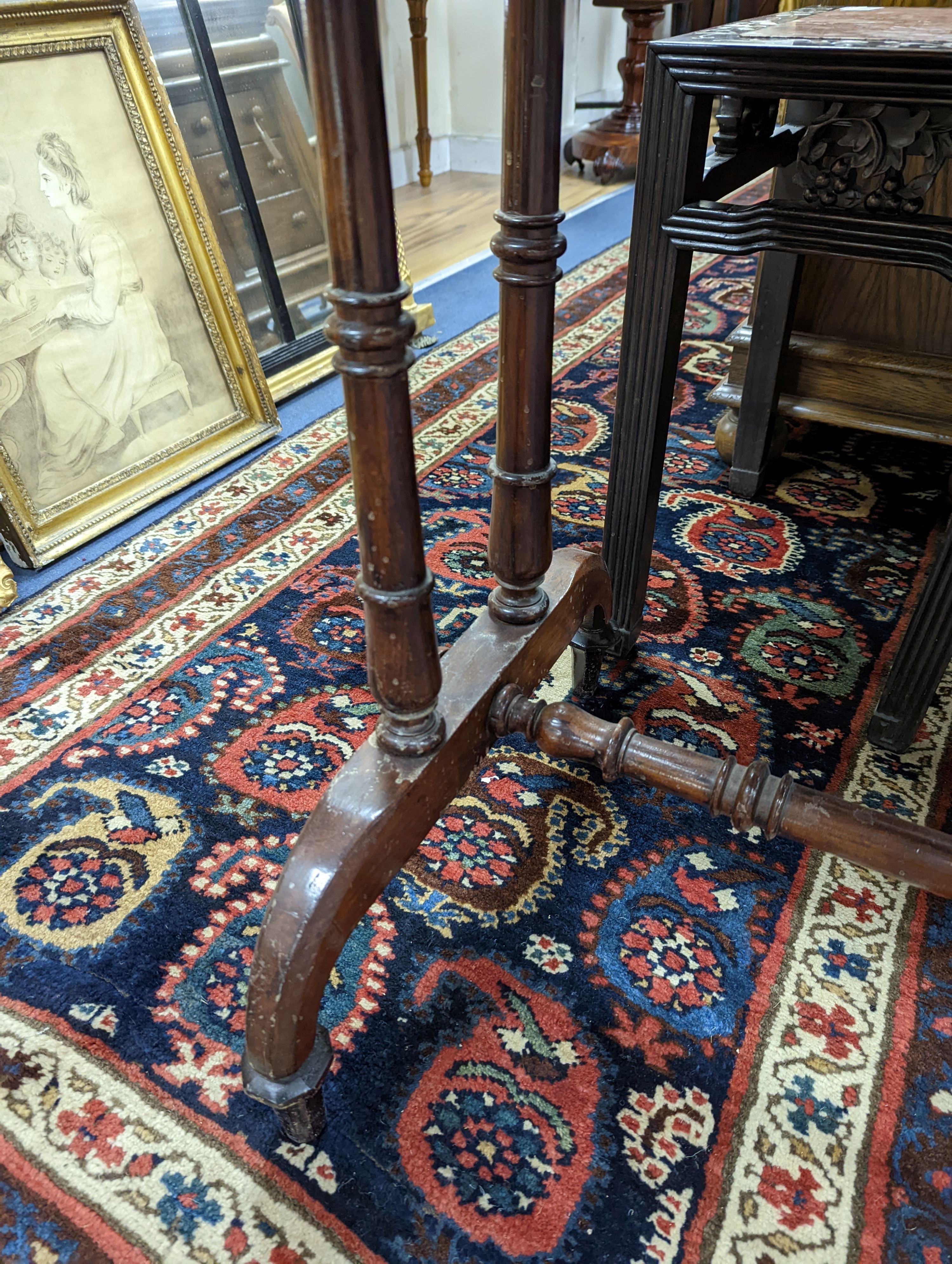 A Victorian rectangular parquetry inlaid rosewood and mahogany games table, width 106cm, depth 53cm, height 71cm